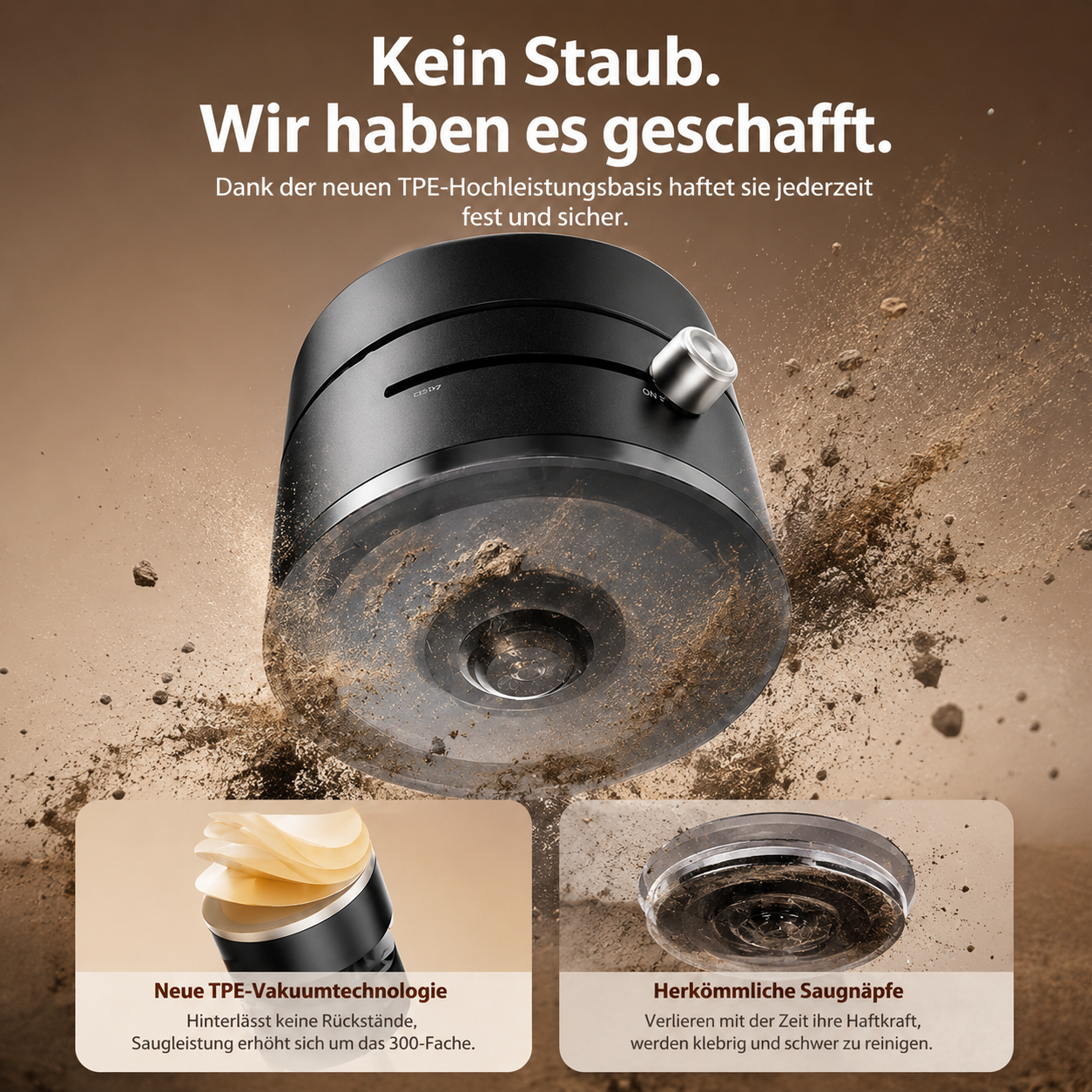 Faltbarer Magnetischer Vakuum-Handyhalter fürs Auto