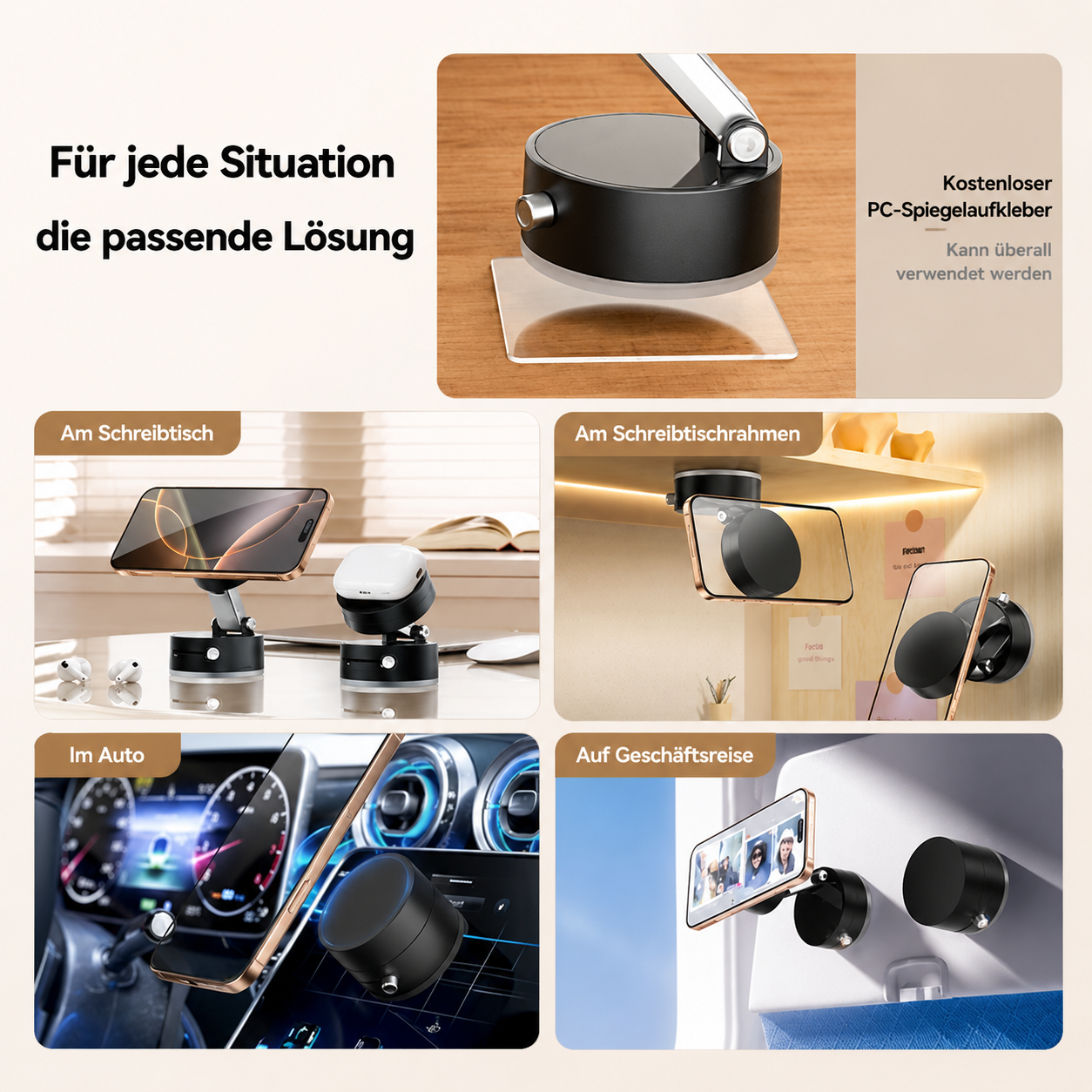 Faltbarer Magnetischer Vakuum-Handyhalter fürs Auto