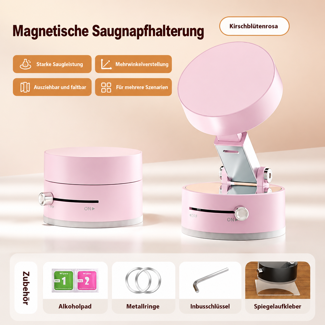 Faltbarer Magnetischer Vakuum-Handyhalter fürs Auto