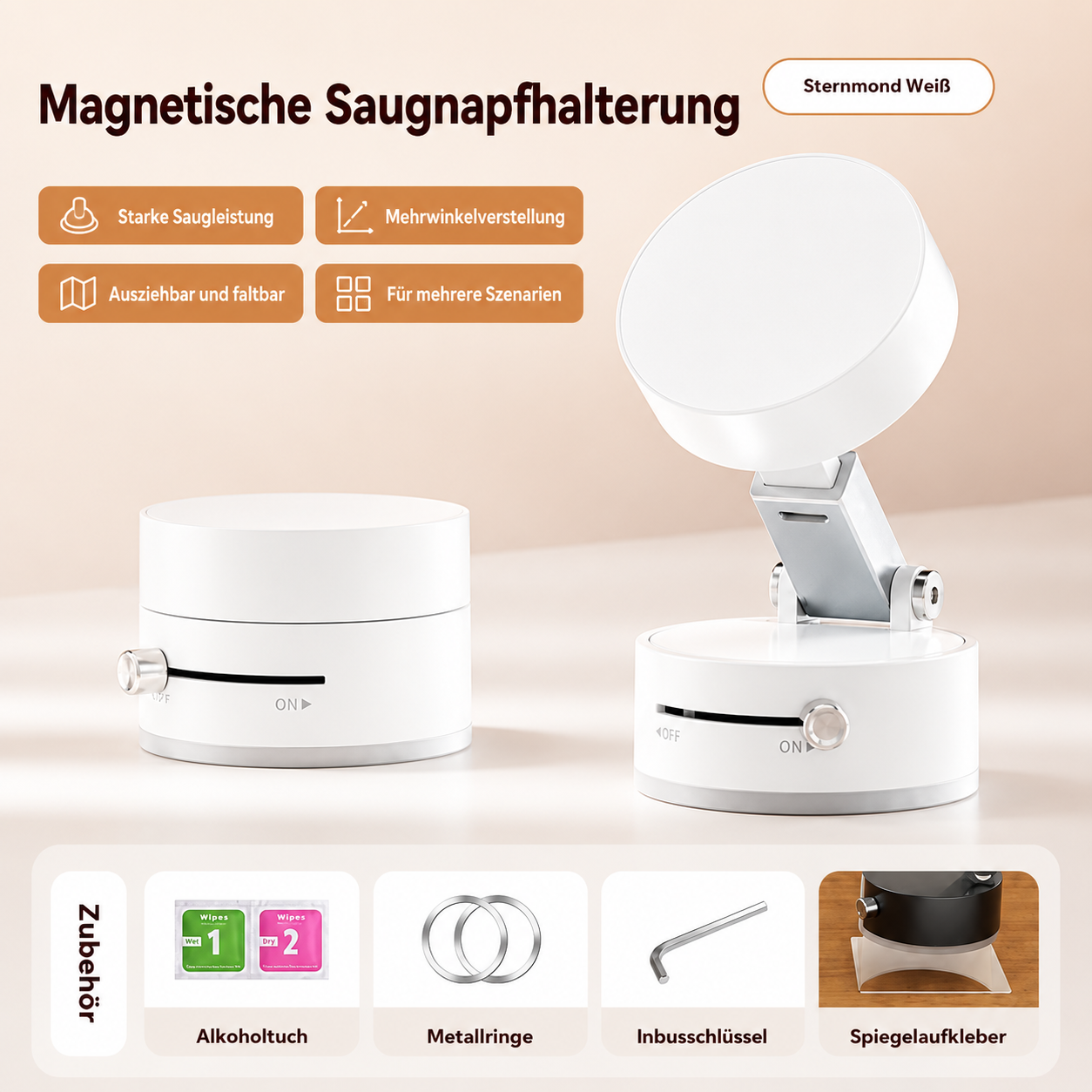 Faltbarer Magnetischer Vakuum-Handyhalter fürs Auto